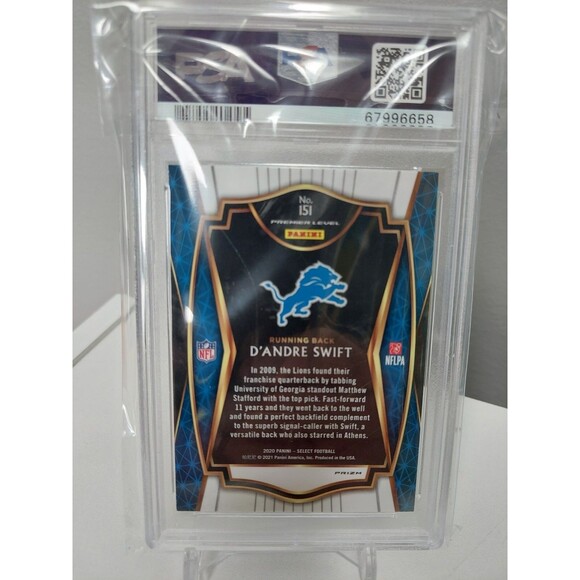 D'ANDRE SWIFT 2020 Panini Select RC Rookie PREMIER SILVER PRIZM #151 PSA 9 MINT - Picture 2 of 2